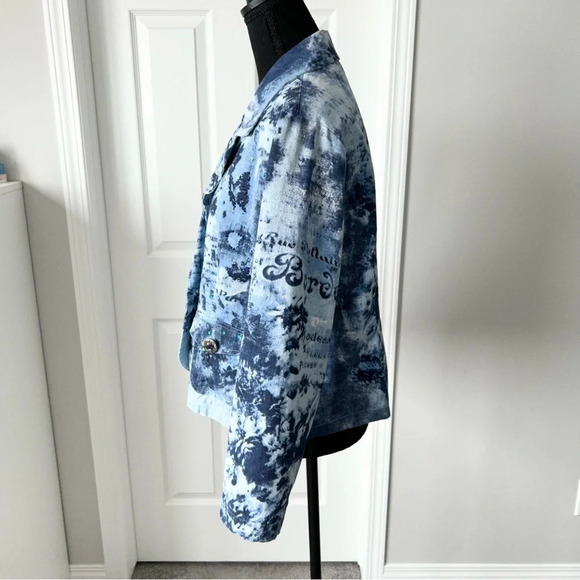 New Direction Sequins Tie  Dye Floral Pattern Blazer - Picture 2 of 14